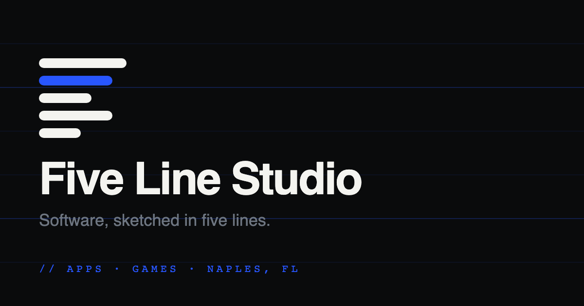Five Line Studio — AI-Native App & Game Studio